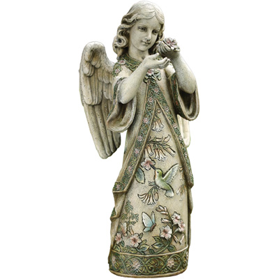 Josephs Studio 19-Inch Angel with Hummingbird Garden Statue