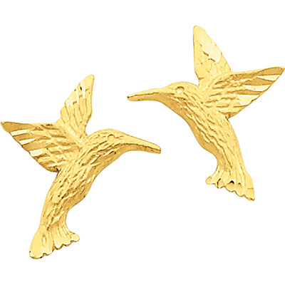 Hummingbird Earrings in 14K Yellow Gold Gold