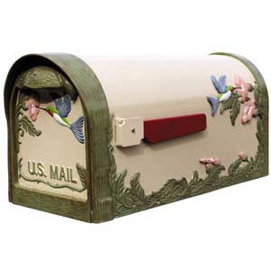 Hummingbird Hand Painted Curbside Mailbox