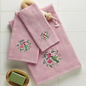 Floral Hummingbird Pink Bathroom Accent Towel Set