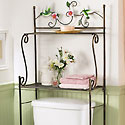 Metal Scrollwork Hummingbird Over the Toilet Stand