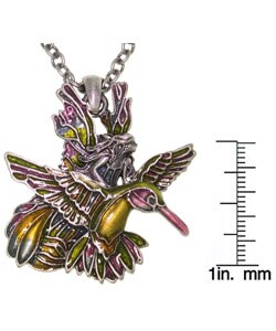 Hummingbird and Fairy Pewter Pendant