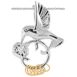 Wish Ring Sterling Silver Cubic Zirconia Hummingbird Necklace