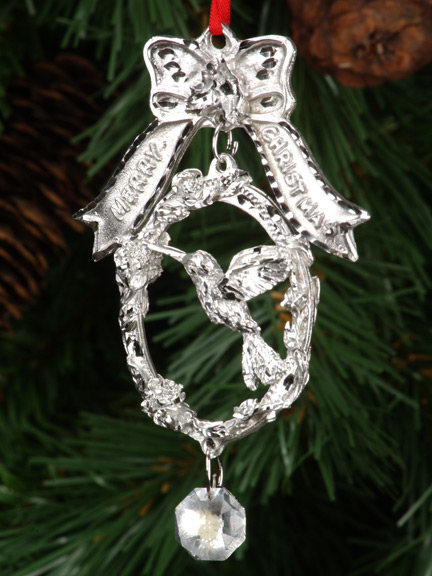 J Strait Designs 0094 Hummingbird Silver Pewter Ornament