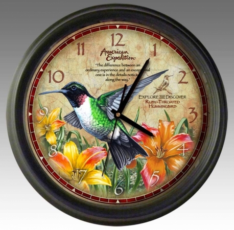 American Expediton WCLK131 Hummingbird 16inch Wall Clock