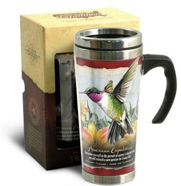 American Expedition AMEST24131 24 oz Steel Travel Mug Hummingbird