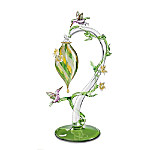 Garden Treasures Hummingbird Feeder Glass Art Figurine