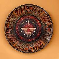 Aged Cuzco plate, 'Hummingbird from Nazca' (Peru)