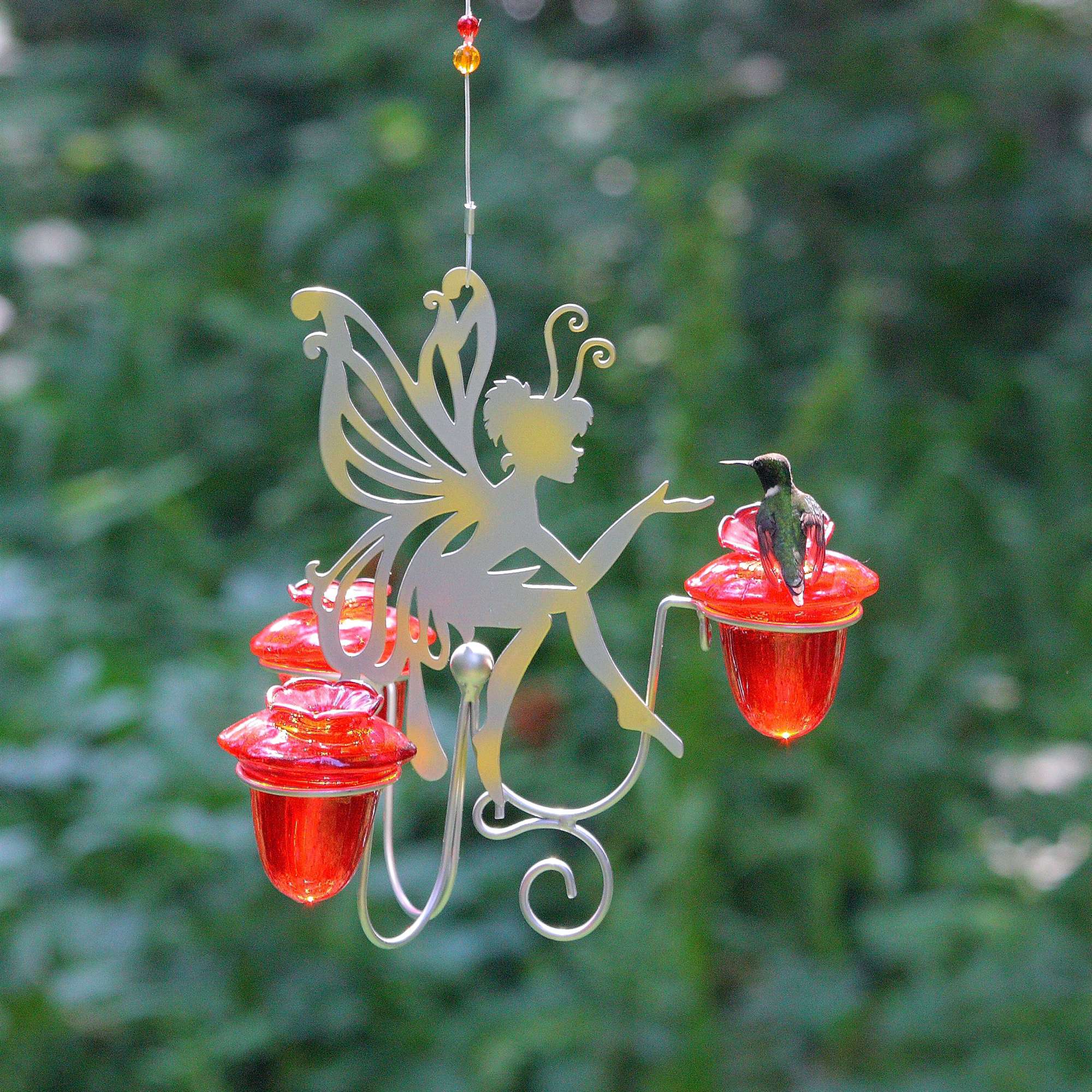 Fairy Dust Hummingbird Feeder w 3 Nectar Feeding Ports