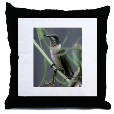 Hummingbird Bird Throw Pillow by CafePress