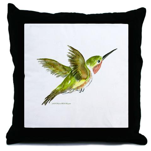 Hummingbird  Art Throw Pillow by CafePress