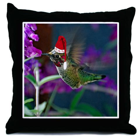 Ho Ho Ho Hummingbird  Nature Throw Pillow by CafePress