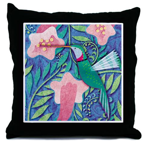 Hummingbird  Bird Throw Pillow by CafePress